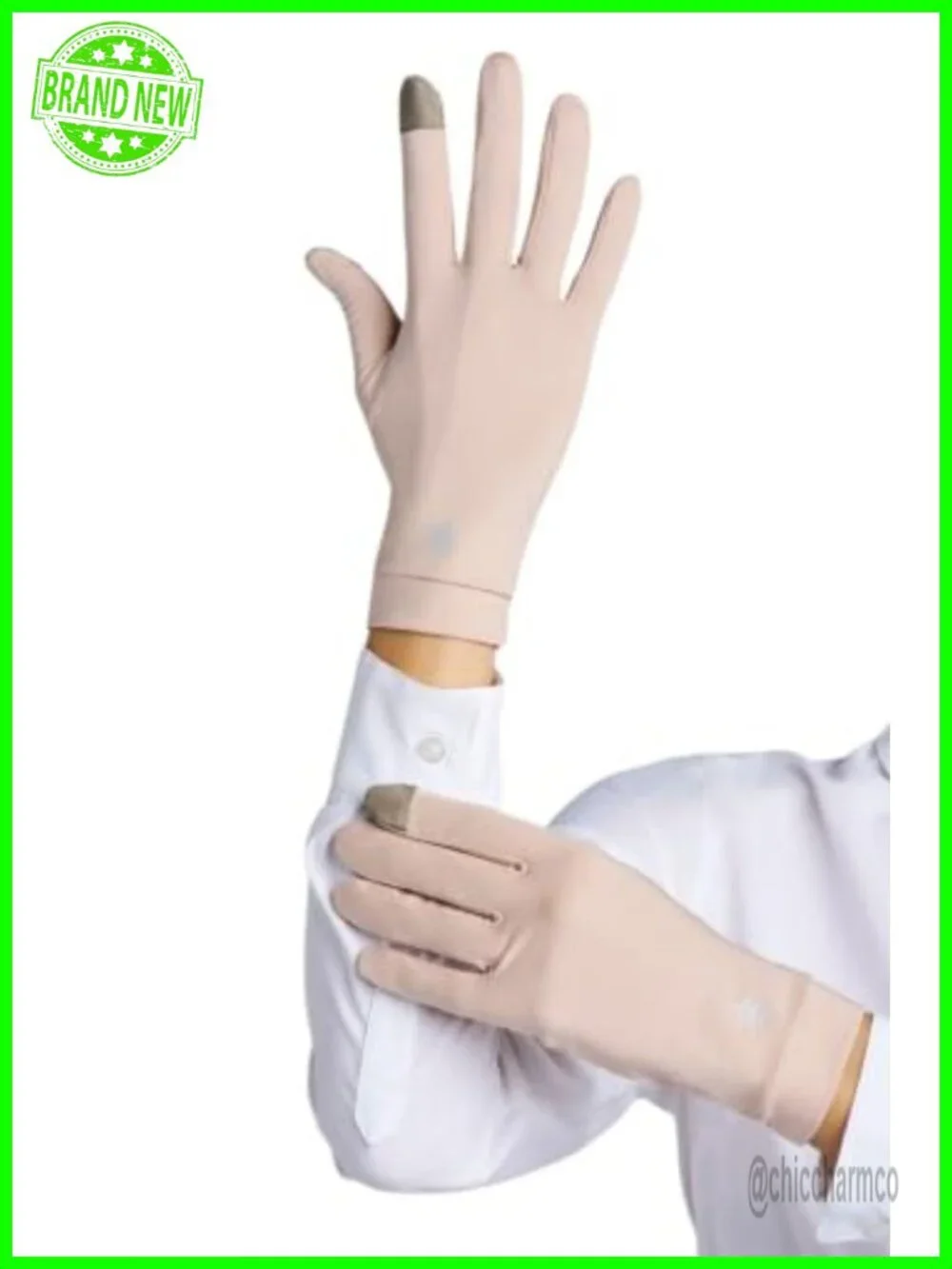 UPF 50+ Full Finger UV Sun Gloves with Touchscreen Compatibility and Silicone